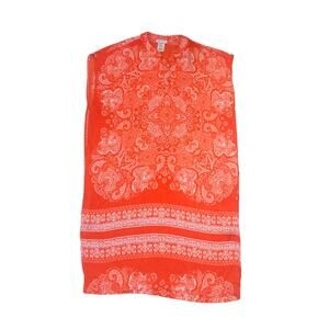 Orange Paisley Kaftan Dress Small Short Rubber Ducky Productions Indian Boho
